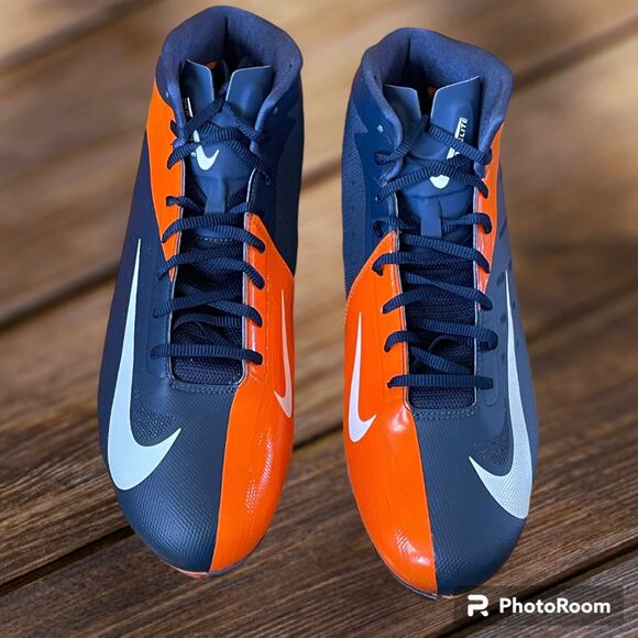 New Nike Hyperfuse Vapor Elite Football Cleats Broncos Orange Blue Size 14 - Picture 2 of 11